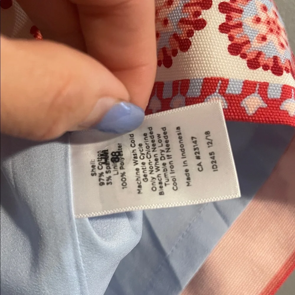 Talbots Red‎ Hex Symbols Side Zip Lined Cotton Blend Knee Length Skirt 6P